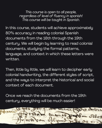 Paleografía de Documentos Coloniales, 1500s-1800s