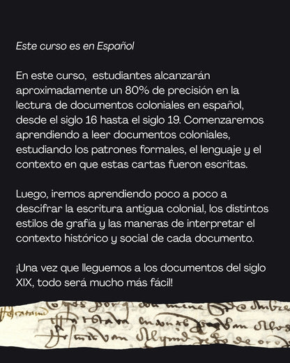 Paleografía de Documentos Coloniales, 1500s-1800s